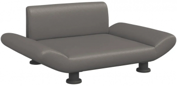 vidaXL Pat de caini gri 70x45x28 cm piele ecologica 