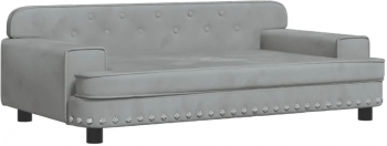 vidaXL Pat de caini gri deschis 90x53x30 cm catifea 
