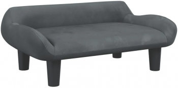vidaXL Pat de caini gri inchis 70x40x24 cm catifea 
