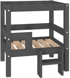 vidaXL Pat pentru caini gri 55 5x53 5x60 cm lemn masiv de pin 