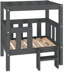 vidaXL Pat pentru caini gri 65 5x43x70 cm lemn masiv de pin 
