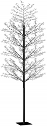 vidaXL Pom Craciun 2000 LED-uri alb rece flori de cires 500 cm 