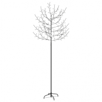 vidaXL Pom Craciun 220 LED-uri alb rece flori de cires 220 cm 