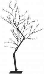 vidaXL Pom de Craciun 128 leduri alb cald flori de cires 120 cm 