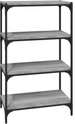 vidaXL Raft de carti gri sonoma 60x33x100 cm lemn prelucrat si otel 