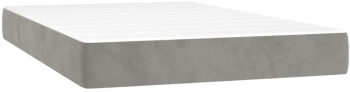 vidaXL Saltea de pat cu arcuri gri deschis 120x200x20 cm catifea 