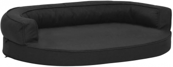 vidaXL Saltea ergonomica pat de caini negru 75x53 cm aspect de in 