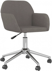 vidaXL Scaun de birou pivotant gri inchis material textil 