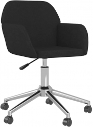 vidaXL Scaun de birou pivotant negru material textil 
