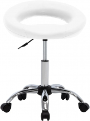 vidaXL Scaun de lucru pivotant alb piele ecologica 