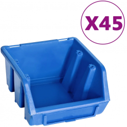 vidaXL Set cutii depozitare 48 piese panouri perete albastru&negru 