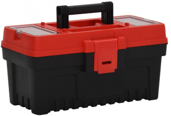 vidaXL Set de cutii de scule 2 piese negru si rosu polipropilena 