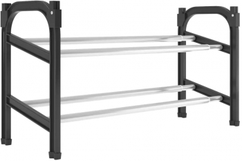vidaXL Suport pentru pantofi extensibil cu 2 rafturi 119x24x37 cm 