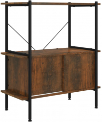 vidaXL Unitate rafturi cu 3 niveluri si dulap 80x40x92 cm otel/ lemn 
