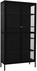 vidaXL Vitrina negru 90x40x180 cm otel si sticla securizata 