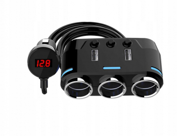 Adaptor bricheta USB Zola® 2 porturi USB 3 prize pentru bricheta 12-24V 100W negru