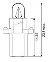 Bec 12V - 1 2W Bord soclu plastic gri B8 7d 1buc Trifa