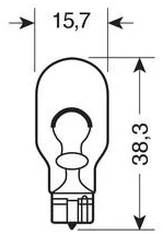 Bec 12V - W16W -16W soclu sticla W2 1x9 5d 1buc Narva 