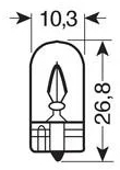 Bec 24V - W3W - 3W Bord soclu sticla W2 1x9 5d 1buc Trifa 