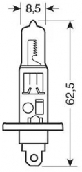 Bec halogen 24V - H1 - 70W - P14 5s 1buc Trifa