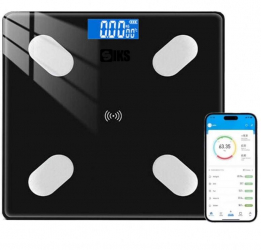 Cantar de Baie Corporal Smart Digital SIKS ABJ178 Conectare Bluetooth Afisaj LCD Greutate Maxima 180 KG Indice de Masa Corporala Bateri 