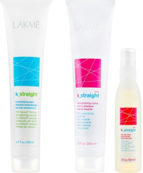 Kit Tratament pentru par rezistent si indreptare cu placa Lakme Master K. Straight Ionico 0 200ml 