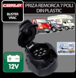 Priza remorca plastic 7 poli Carpoint 12V - Vrac 