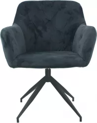 Scaun pivotant catifea gri negru Veleza 66x66x83 cm 