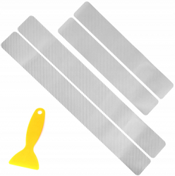 Set 4 autocolante de protectie pentru praguri Zola® protectia lacului impotriva zgarieturilor si deteriorarii folie PVC argintiu 