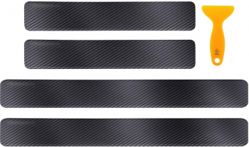 Set 4 autocolante de protectie pentru praguri Zola® protectia lacului imptoriva zgarieturilor si deteriorarii folie PVC negru 