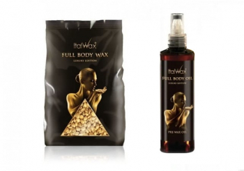 Set Epilare Premium Italwax Full Body Luxury Ceara 1 kg si ulei preepilare 250 ml 