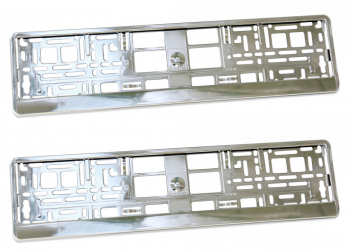 Set suport auto pentru numar inmatriculare Zola® 2 bucati plastic argintiu 53 x 13.5 x 1 cm 