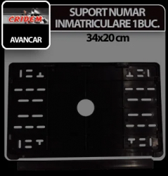 Suport numar inmatriculare 34x20cm 1buc - Negru 