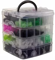 Set 470 buc cleme din plastic + 5 unelte 