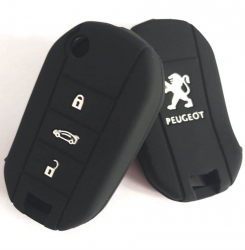 Husa silicon carcasa cheie pentru Peugeot 3 but negru 