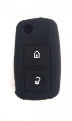 Husa silicon carcasa cheie pentru Seat 2 butoane negru 