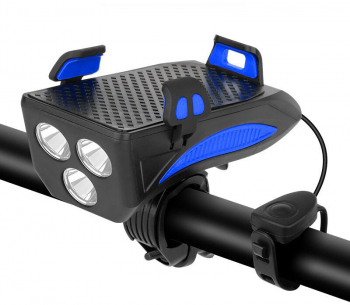 Lanterna bicicleta cu suport telefon si claxon 319B 