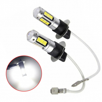 Set Becuri led H3 Canbus 6000K 1800LM 12V alb rece 