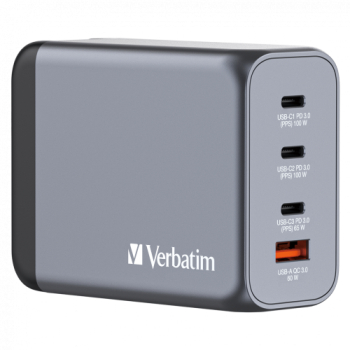 Incarcator retea Verbatim GNC-200 3x USB-C 1x USB-A Silver