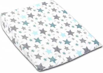 Perna antireflux XXL cu husa detasabila din bumbac 70x58 cm Kidizi All Mint Stars 