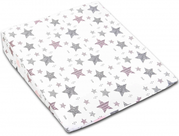 Perna antireflux XXL cu husa detasabila din bumbac 70x58 cm Kidizi All Pink Stars 