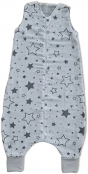 Sac de dormit cu picioare de vara din muselina 2-4 ani Kidizi Galaxy Grey 100 bumbac 0.5 tog 