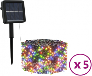 vidaXL Lumini solare feerice 5 buc 5x200 LED colorat interior/exterior 