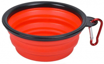 Bol portabil pentru animale Zola® pliabil plastic 300 ml rosu 