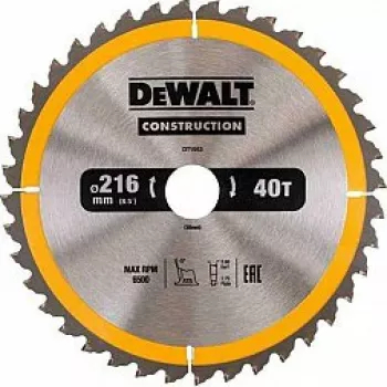 Disc pentru constructii 216x30mm 40T Dewalt 