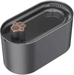 Dispenser automat de apa pentru animale de companie Zola® filtrare apa LED 3 l plastic 25x13 cm gri 