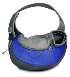 Geanta de transport animale de companie mici Zola® marsupiu greutate maxima suportata de 10 kg 44x24 cm gri/albastru 