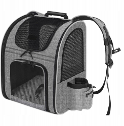 Rucsac pentru transport animale Zola® fereastra frontala deschieri de ventilatie PVC si plastic pentru pisici si animale mici greu 