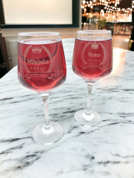 Set 2 pahare personalizate de vin 300 ml 