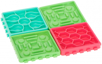 Set 4 boluri pentru incetinirea hranei la animale Zola® multicolore modele diferite 13.5x13.5x1.5 cm 